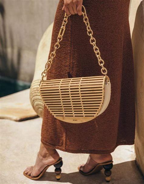 Cult Gaia Celine Shoulder Bag in Natural 